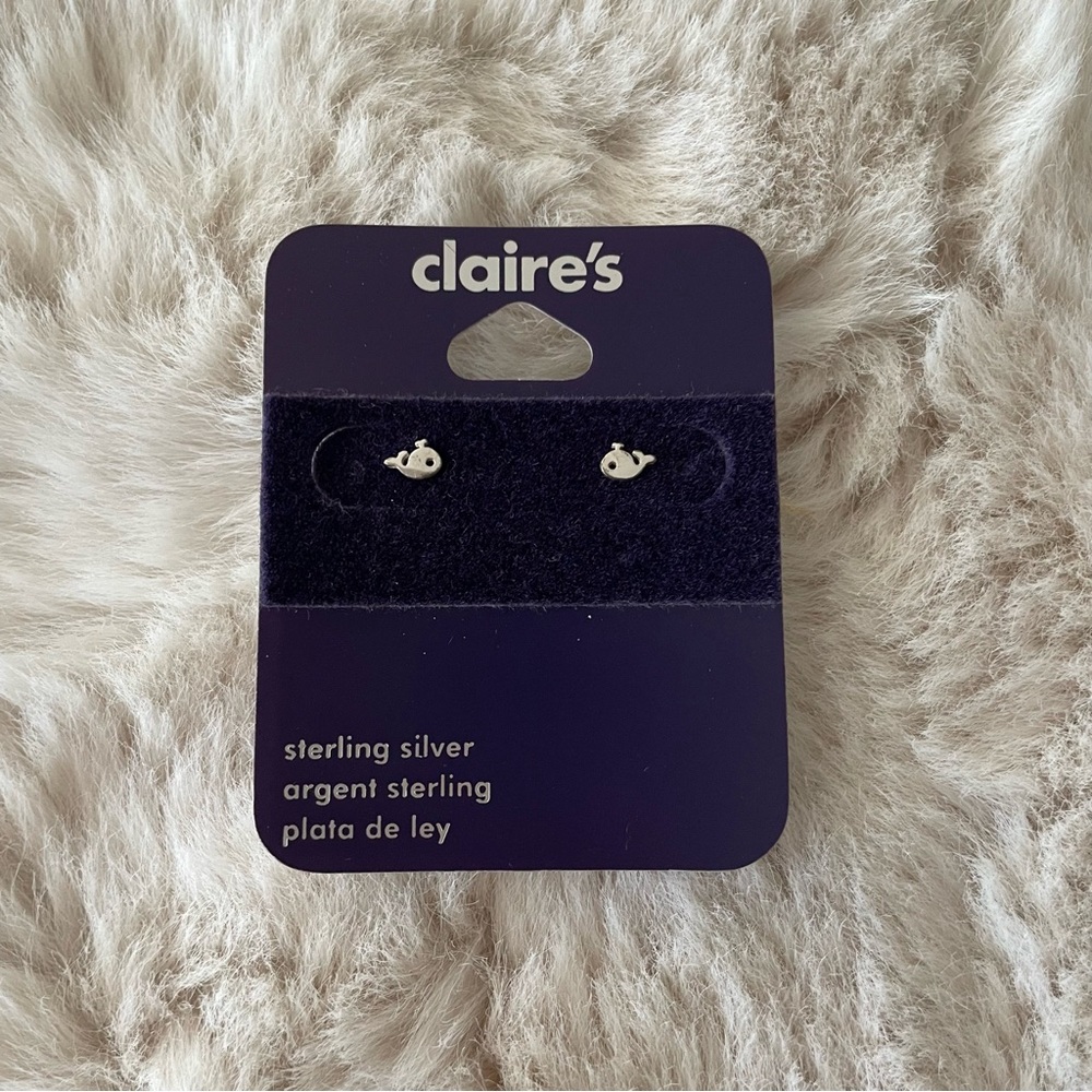 Claire’s Whale Sterling Silver Stud Earrings